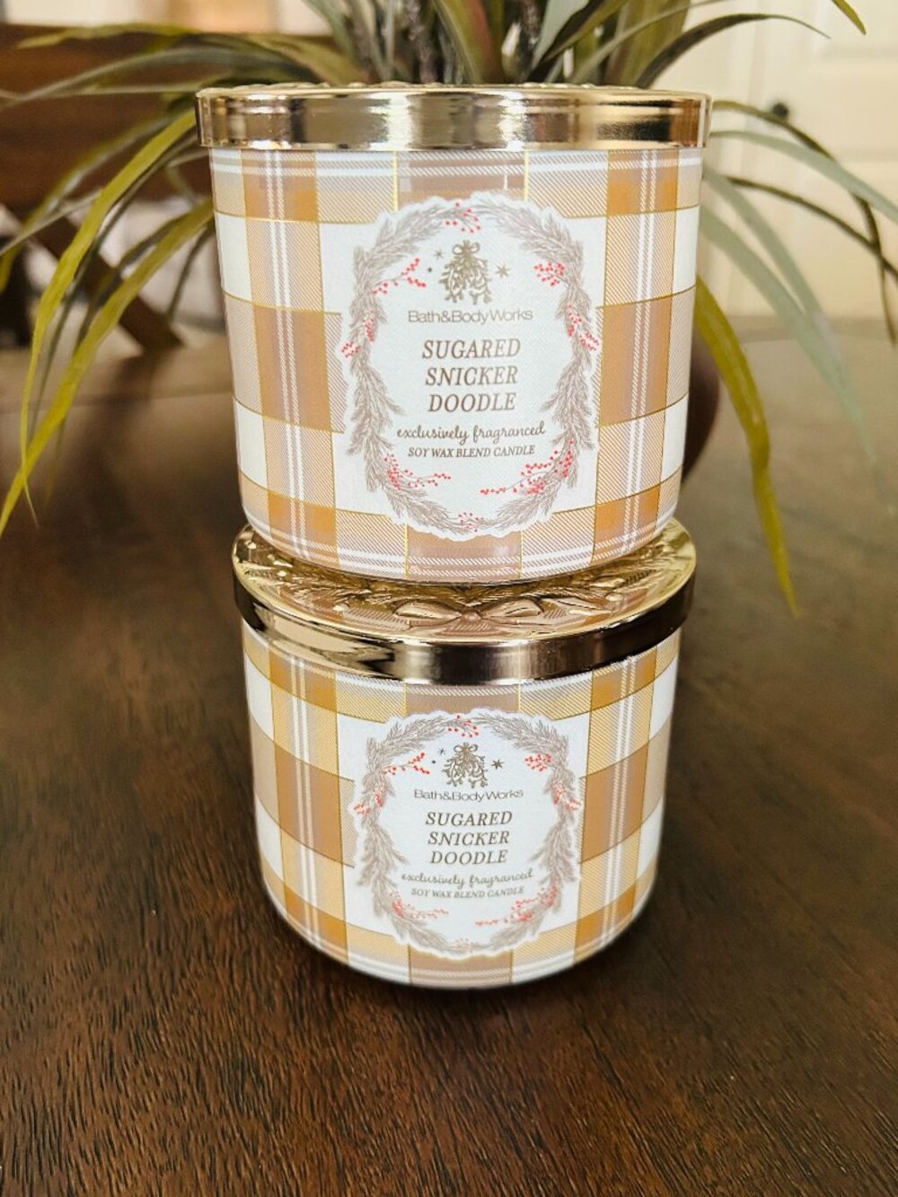 (2) Bath & Body Works Sugared Snickerdoodle 3-Wick Candles NEW